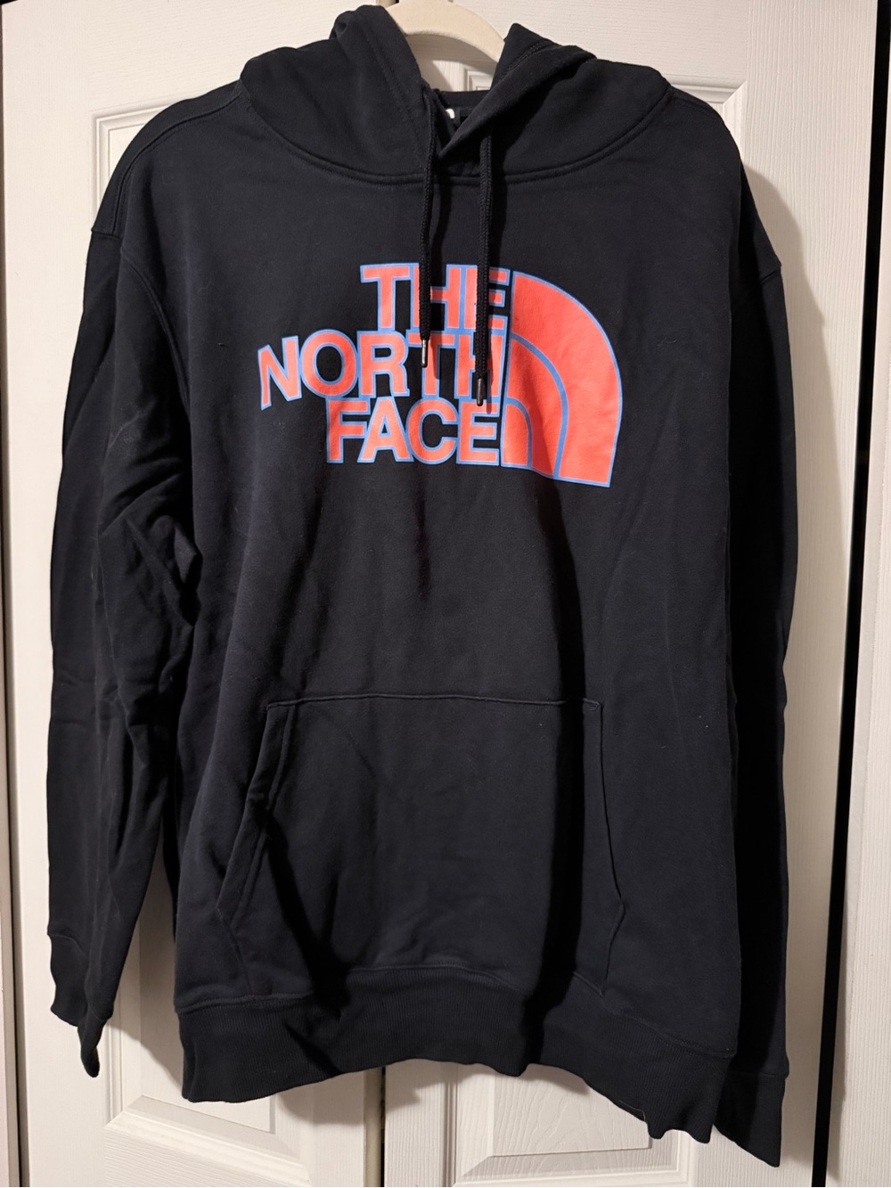 The North Face Black Hoodie with Red/Blue Logo